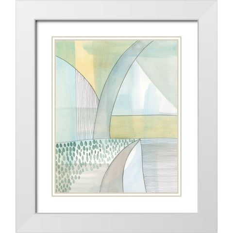 Mint Reflection II White Modern Wood Framed Art Print with Double Matting by Moore, Regina