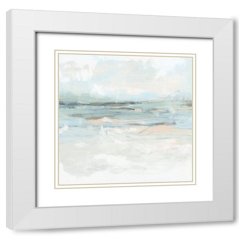 Fresco Vista I White Modern Wood Framed Art Print with Double Matting by Vess, June Erica