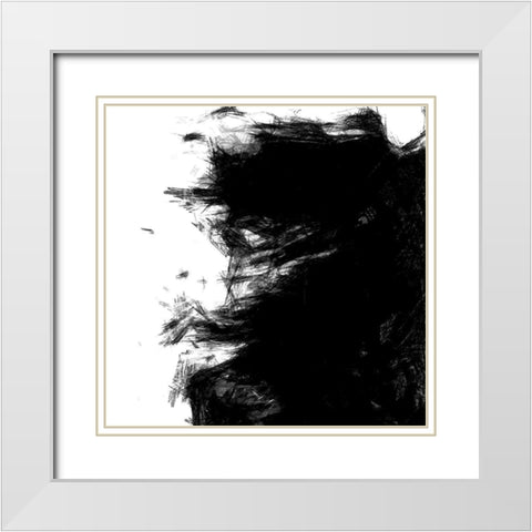 Sketchy III White Modern Wood Framed Art Print with Double Matting by Saunders, Alonzo