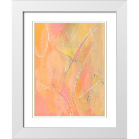 Peach Bliss III White Modern Wood Framed Art Print with Double Matting by Moore, Regina