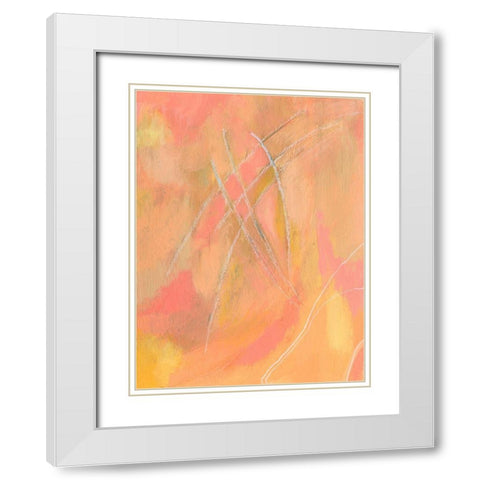 Peach Bliss IV White Modern Wood Framed Art Print with Double Matting by Moore, Regina