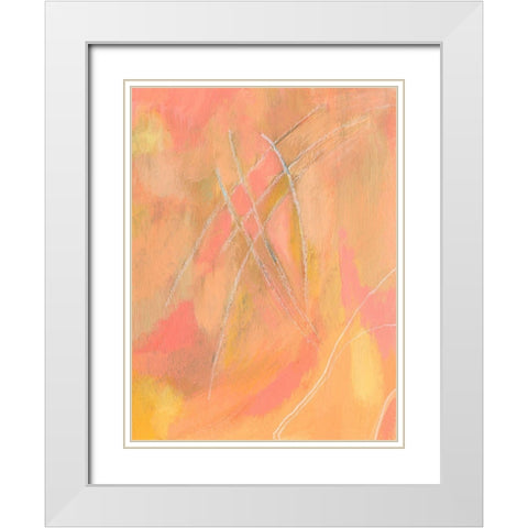 Peach Bliss IV White Modern Wood Framed Art Print with Double Matting by Moore, Regina
