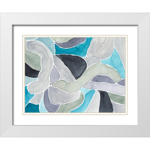 Subtle Billows II White Modern Wood Framed Art Print with Double Matting by Moore, Regina