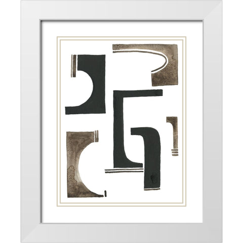 Midway I White Modern Wood Framed Art Print with Double Matting by Moore, Regina