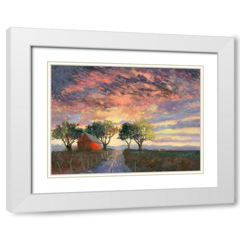 Fire in the Sky White Modern Wood Framed Art Print with Double Matting by Sweetwater