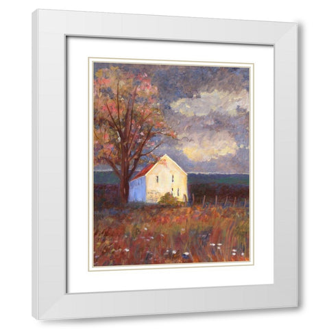 September White Modern Wood Framed Art Print with Double Matting by Sweetwater
