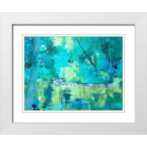 Housatonic River White Modern Wood Framed Art Print with Double Matting by Sweetwater
