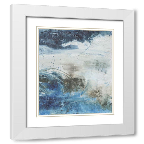 Coastal Seas I White Modern Wood Framed Art Print with Double Matting by Combs, Joyce