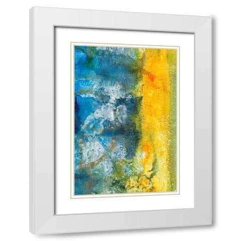 Aquatic Energy II White Modern Wood Framed Art Print with Double Matting by Combs, Joyce