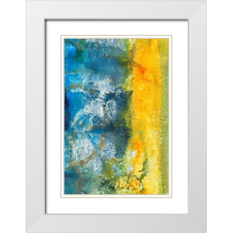 Aquatic Energy II White Modern Wood Framed Art Print with Double Matting by Combs, Joyce