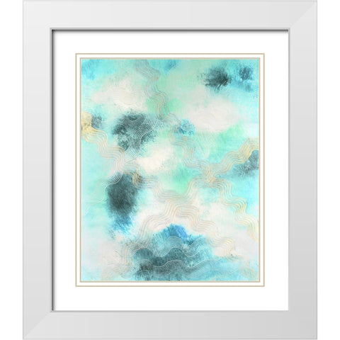 Blue Shift I White Modern Wood Framed Art Print with Double Matting by Lam, Vanna