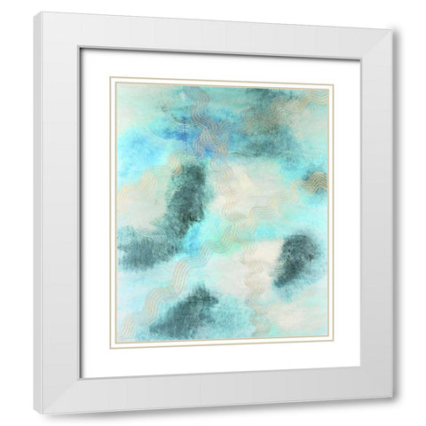 Blue Shift II White Modern Wood Framed Art Print with Double Matting by Lam, Vanna