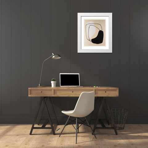 Avant Mod I White Modern Wood Framed Art Print with Double Matting by Lam, Vanna