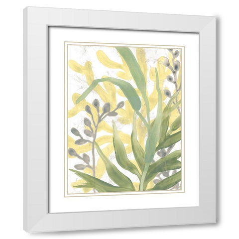 Sea Grass Fresco I White Modern Wood Framed Art Print with Double Matting by Vess, June Erica