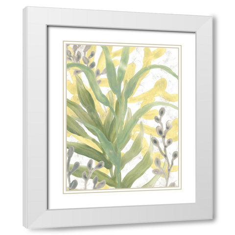 Sea Grass Fresco IV White Modern Wood Framed Art Print with Double Matting by Vess, June Erica