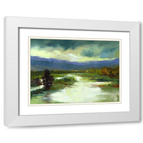 Mountain Meadow White Modern Wood Framed Art Print with Double Matting by Finch, Sheila