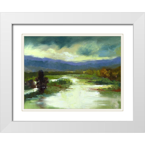 Mountain Meadow White Modern Wood Framed Art Print with Double Matting by Finch, Sheila