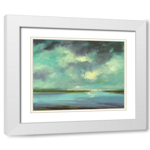 Lagoon White Modern Wood Framed Art Print with Double Matting by Finch, Sheila