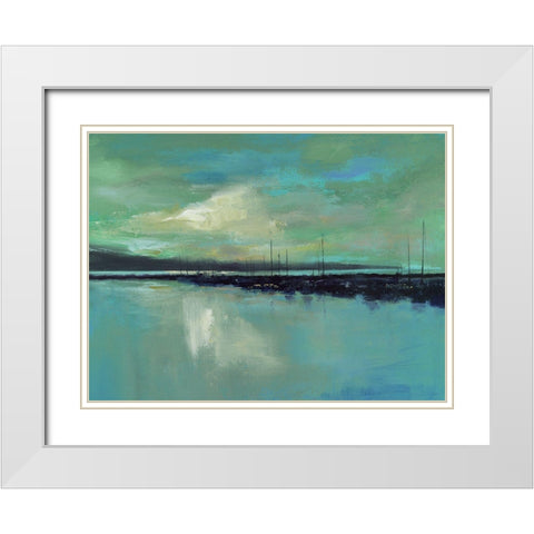 Harbor Light White Modern Wood Framed Art Print with Double Matting by Finch, Sheila