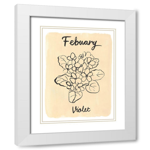 Birth Month II White Modern Wood Framed Art Print with Double Matting by Warren, Annie