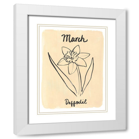 Birth Month III White Modern Wood Framed Art Print with Double Matting by Warren, Annie