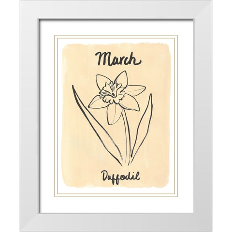 Birth Month III White Modern Wood Framed Art Print with Double Matting by Warren, Annie