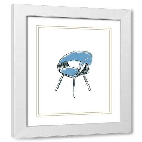 Take a Seat I White Modern Wood Framed Art Print with Double Matting by Vess, June Erica