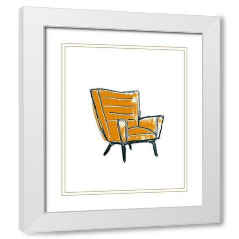 Take a Seat III White Modern Wood Framed Art Print with Double Matting by Vess, June Erica