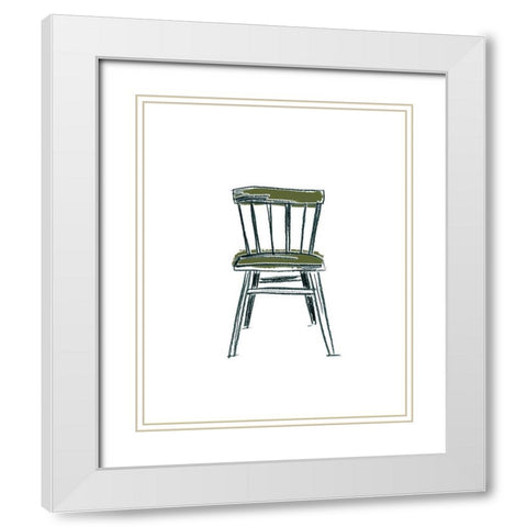 Take a Seat IV White Modern Wood Framed Art Print with Double Matting by Vess, June Erica
