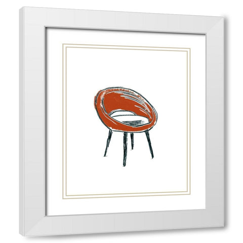 Take a Seat V White Modern Wood Framed Art Print with Double Matting by Vess, June Erica