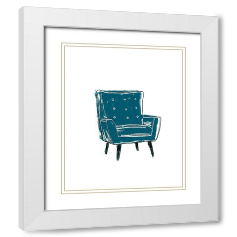Take a Seat VII White Modern Wood Framed Art Print with Double Matting by Vess, June Erica
