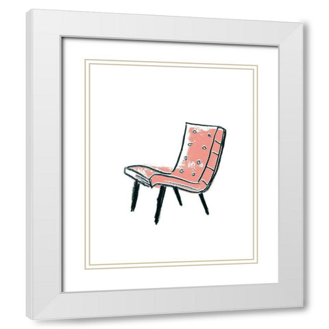 Take a Seat IX White Modern Wood Framed Art Print with Double Matting by Vess, June Erica