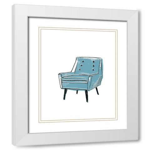 Take a Seat X White Modern Wood Framed Art Print with Double Matting by Vess, June Erica
