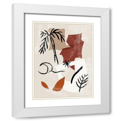 Soft Palms I White Modern Wood Framed Art Print with Double Matting by Wang, Melissa