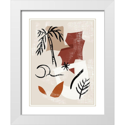 Soft Palms I White Modern Wood Framed Art Print with Double Matting by Wang, Melissa