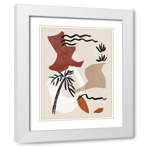 Soft Palms II White Modern Wood Framed Art Print with Double Matting by Wang, Melissa