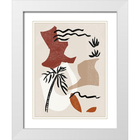 Soft Palms II White Modern Wood Framed Art Print with Double Matting by Wang, Melissa
