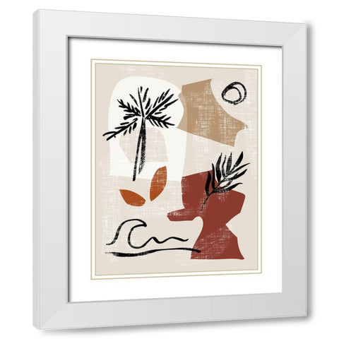 Soft Palms III White Modern Wood Framed Art Print with Double Matting by Wang, Melissa