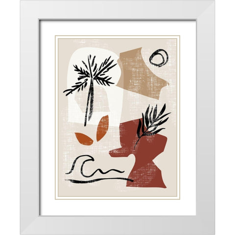 Soft Palms III White Modern Wood Framed Art Print with Double Matting by Wang, Melissa