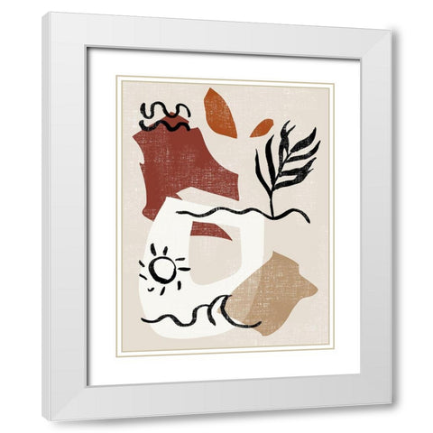 Soft Palms IV White Modern Wood Framed Art Print with Double Matting by Wang, Melissa