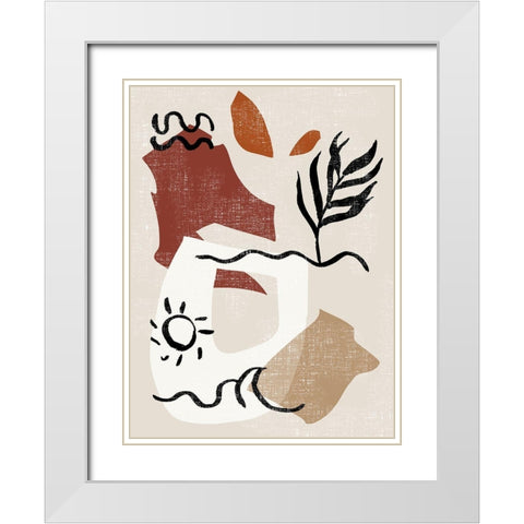 Soft Palms IV White Modern Wood Framed Art Print with Double Matting by Wang, Melissa