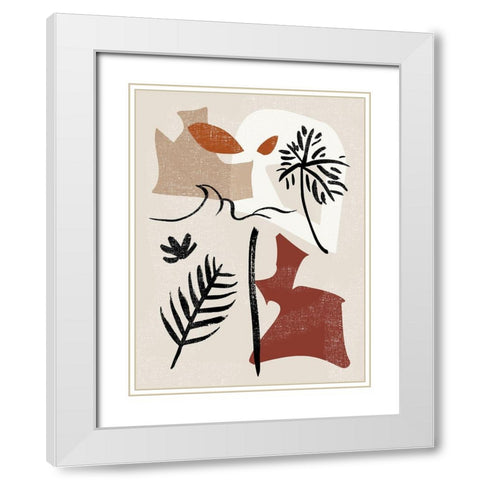 Soft Palms VI White Modern Wood Framed Art Print with Double Matting by Wang, Melissa