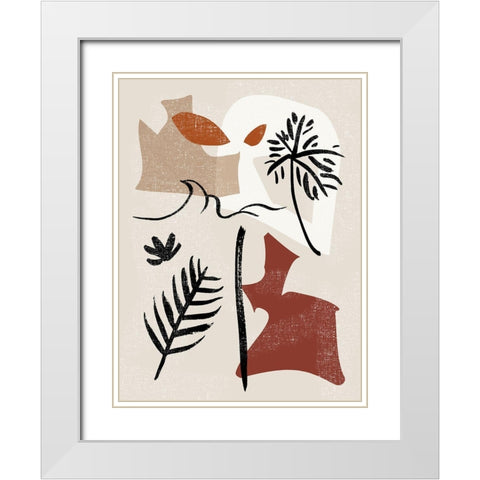 Soft Palms VI White Modern Wood Framed Art Print with Double Matting by Wang, Melissa