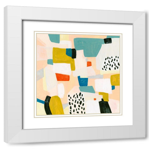 Sandy Land II White Modern Wood Framed Art Print with Double Matting by Wang, Melissa