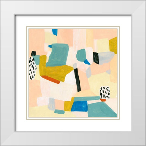 Sandy Land III White Modern Wood Framed Art Print with Double Matting by Wang, Melissa