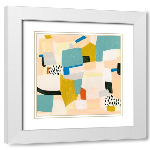 Sandy Land V White Modern Wood Framed Art Print with Double Matting by Wang, Melissa