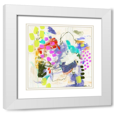 Override I White Modern Wood Framed Art Print with Double Matting by Wang, Melissa