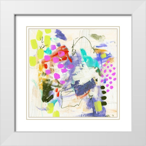 Override I White Modern Wood Framed Art Print with Double Matting by Wang, Melissa