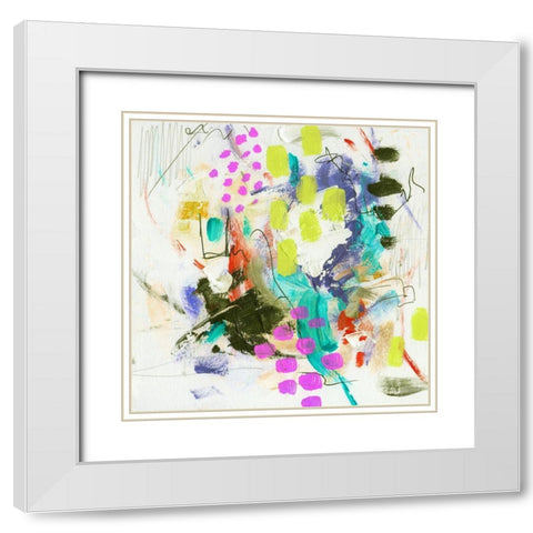 Override II White Modern Wood Framed Art Print with Double Matting by Wang, Melissa