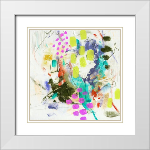 Override II White Modern Wood Framed Art Print with Double Matting by Wang, Melissa
